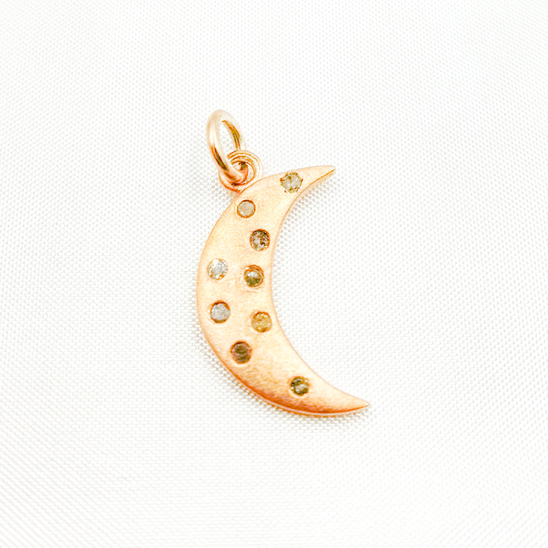 DC949. Diamond Sterling Silver Moon Pendant