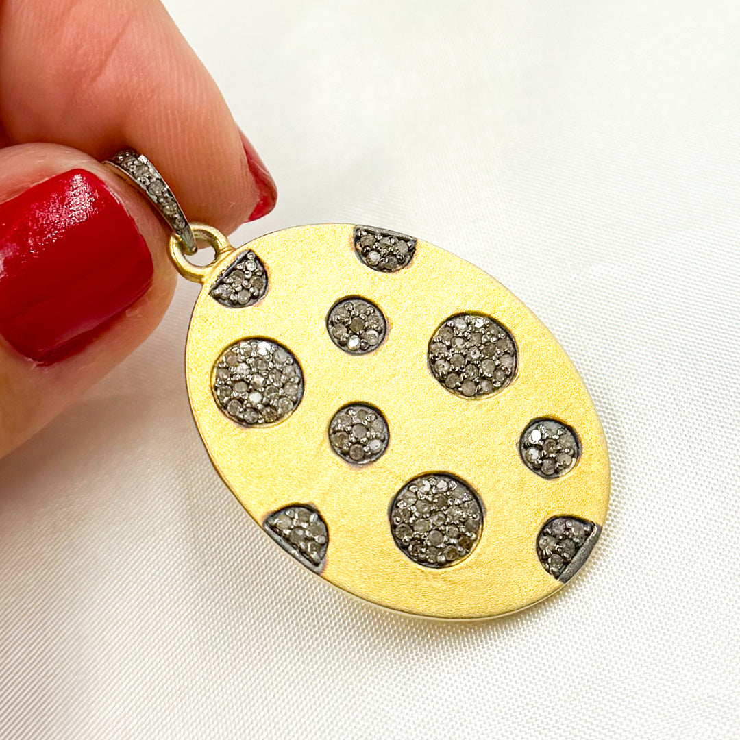 DP399. Diamond Sterling Silver Oval Pendant