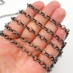 Load image into Gallery viewer, V89BR. Black Rhodium Sterling Silver Rolo Chain
