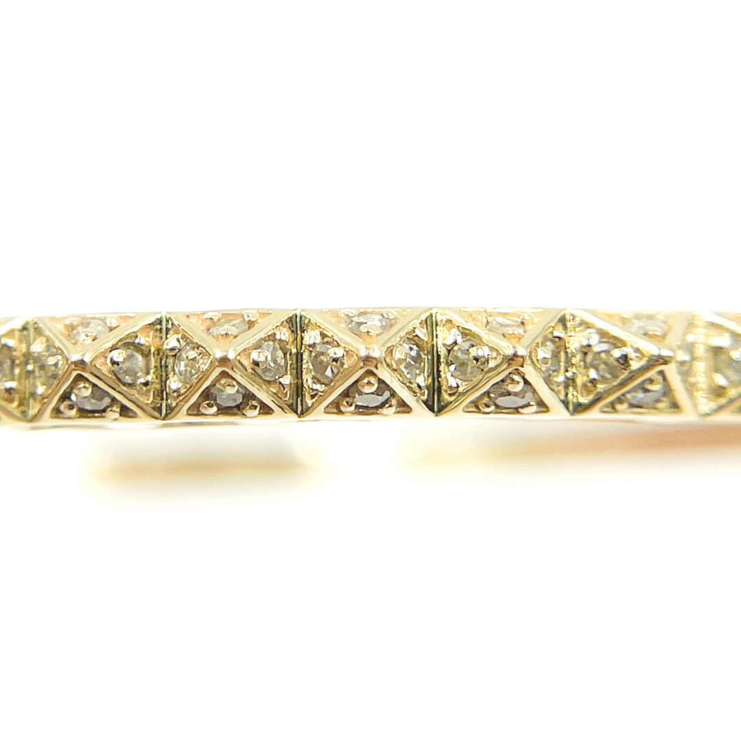 KG100. 14K Solid Gold Bangle with Diamonds