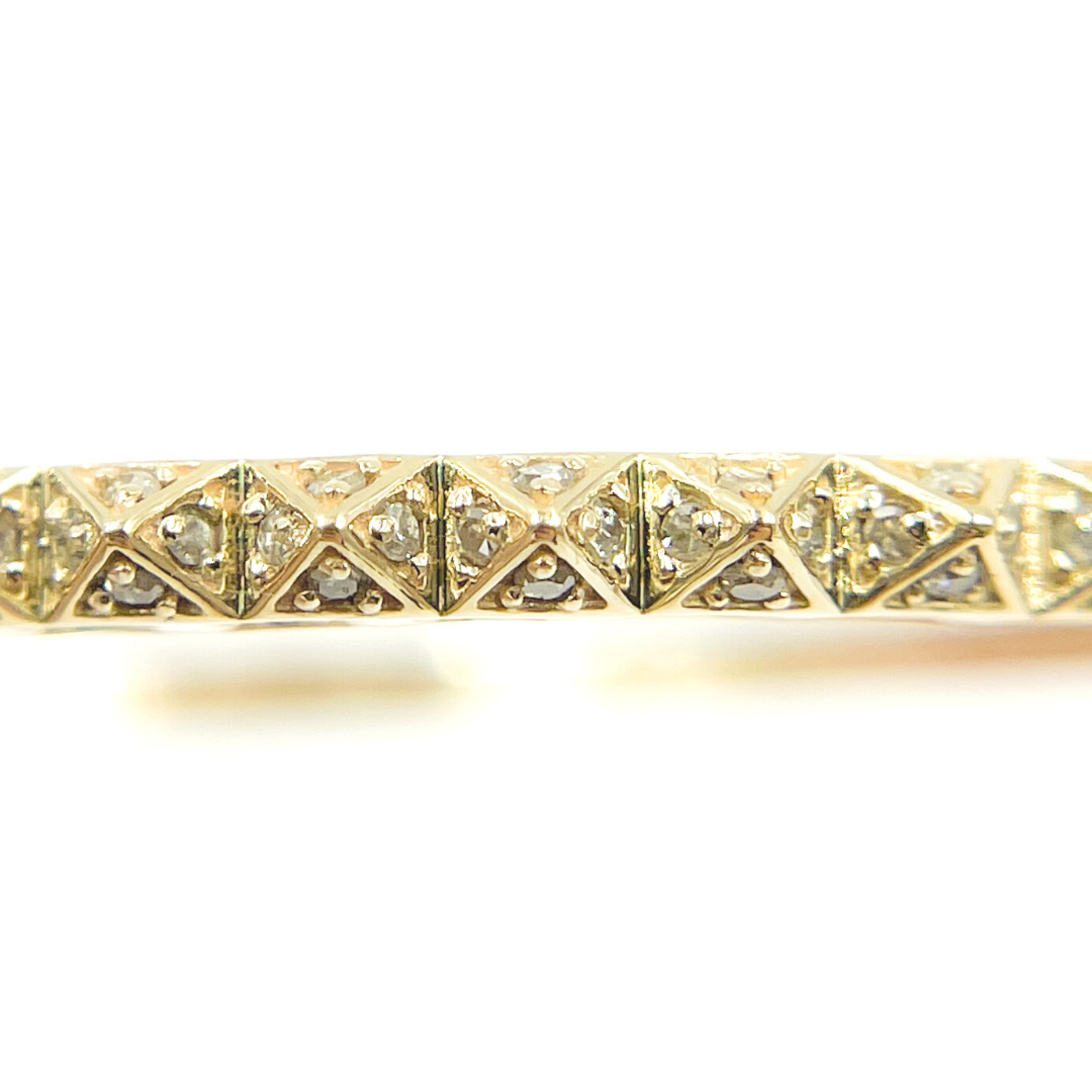 14K Solid Gold Bangle with Diamonds. KG100