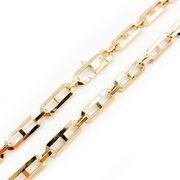 14K Hollow Gold Diamond Cut Cut Marina and Cable Link Chain