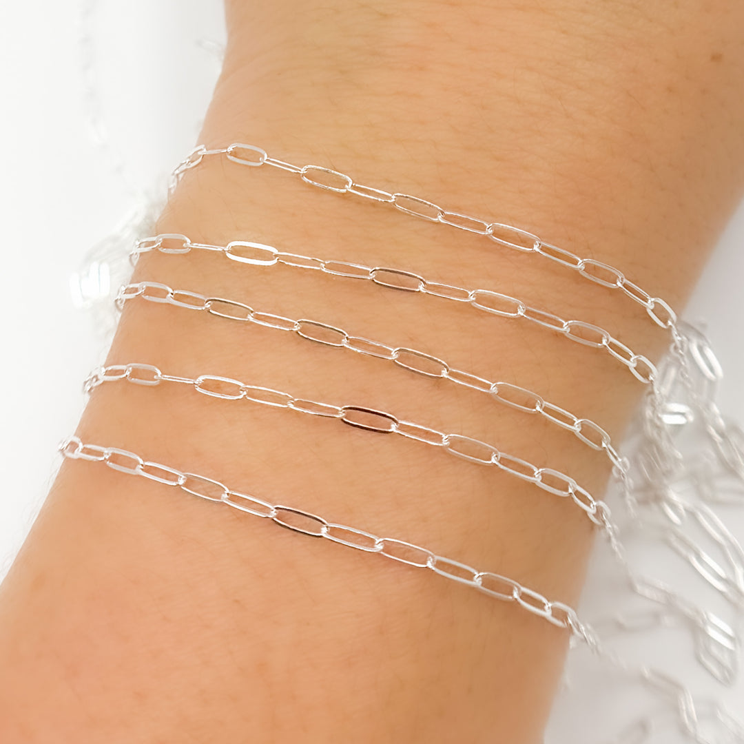 1606FSS. Sterling Silver Flat Paperclip Chain