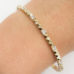 Load image into Gallery viewer, BNJ68603. 14K Solid Yellow Gold Diamond Bangle