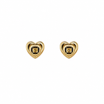 Load image into Gallery viewer, ER113658. 14k Solid Gold Diamond and Ruby Heart Stud Earrings