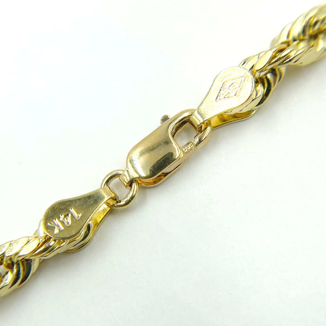 14K29 Bracelet. 14K Solid Gold Rope Bracelet