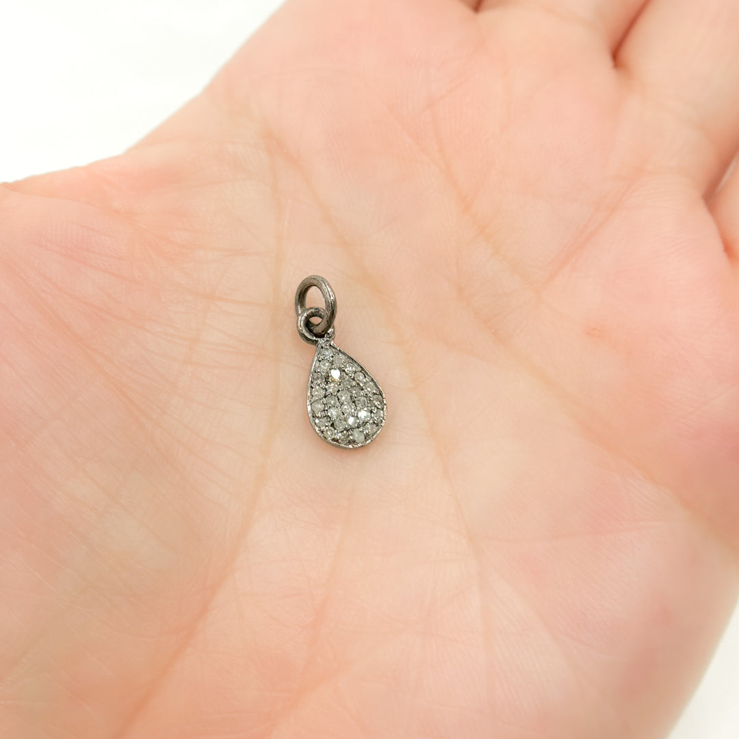 DC297. Diamond Sterling Silver Drop Charm