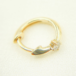 Load image into Gallery viewer, EHB56863. 14k Solid Yellow Gold Diamond Huggie Hoop Earrings