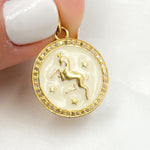 Load image into Gallery viewer, DP607A. Diamond Sterling Silver Round Aries Zodiac Enamel Pendant
