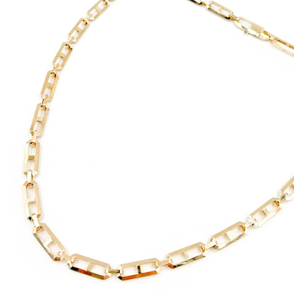 14K Solid Hollow Gold Diamond Cut Cut Marina and Cable Link Chain