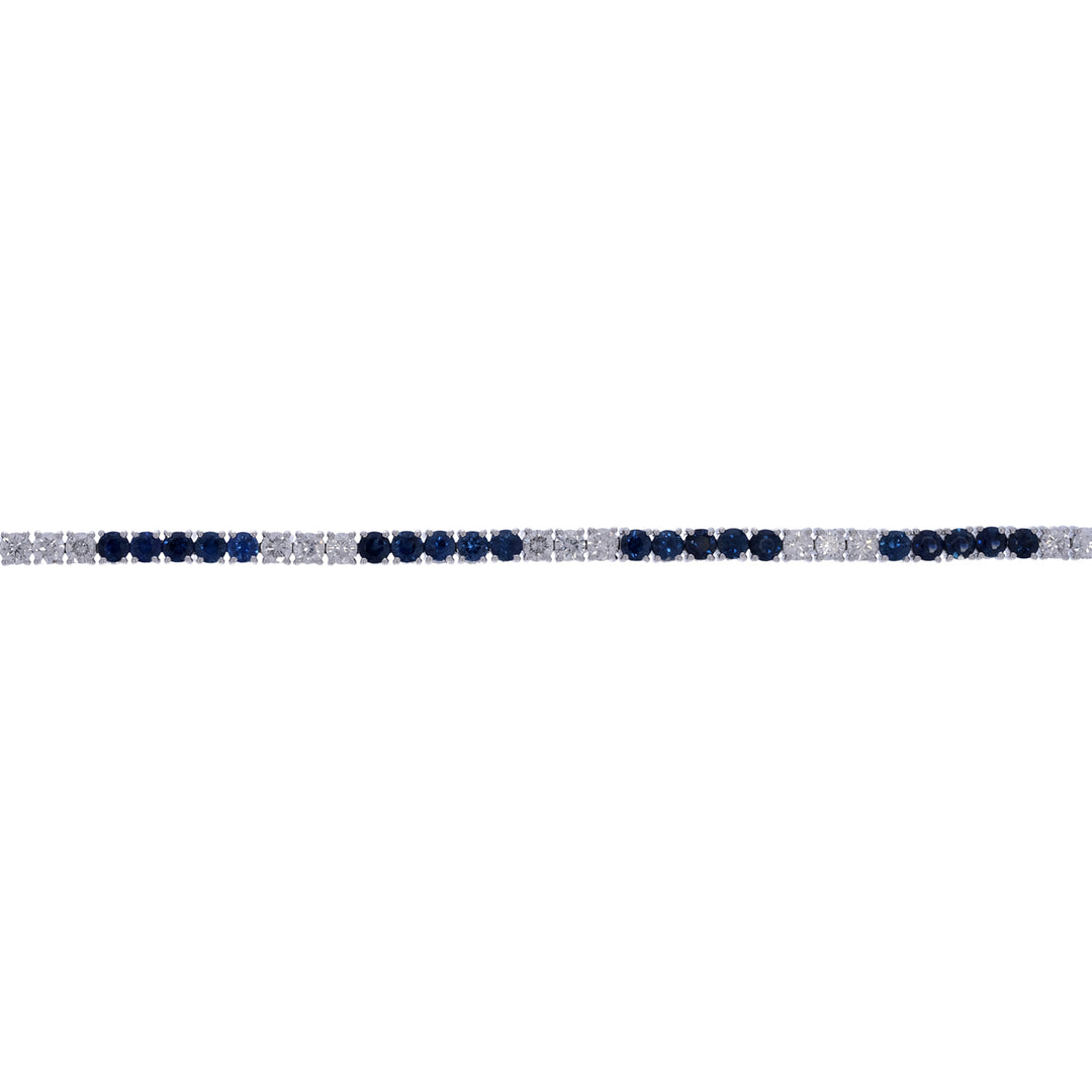 CB97388-2. 14k Solid Gold Diamond and Gemstone Tennis Bracelet