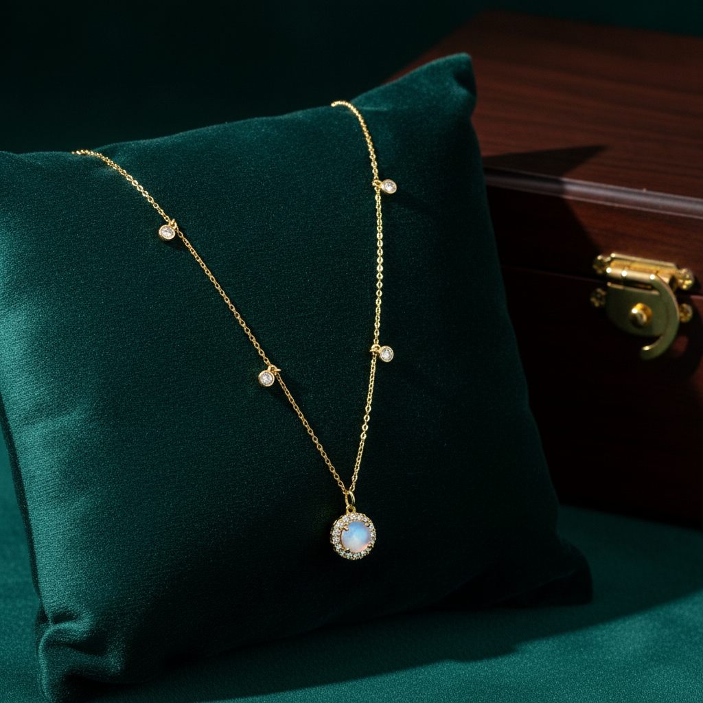 NFE71825PL. 14K Solid Gold Diamond and Gemstone Necklace