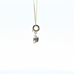 Load image into Gallery viewer, CMF00358B. 14K Solid Gold Blue Natural Diamond Round Charm