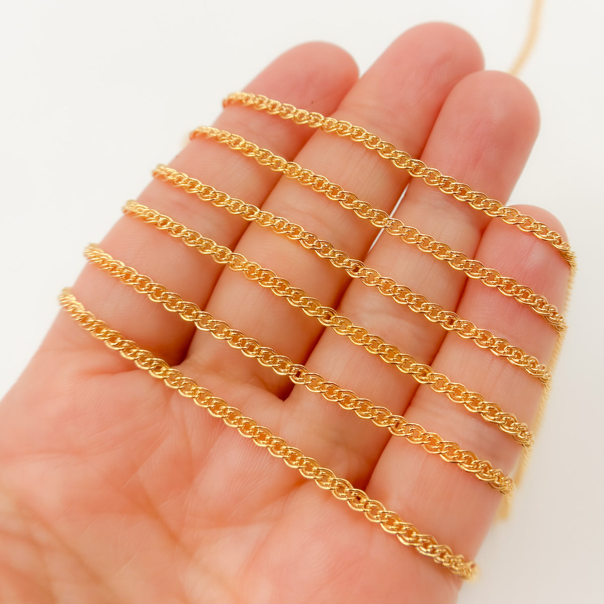 14k Solid Gold Filled Double Curb Chain