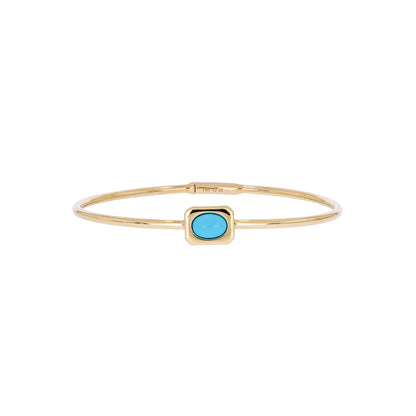 CB96731. 14K Solid Gold Gemstone Bangle
