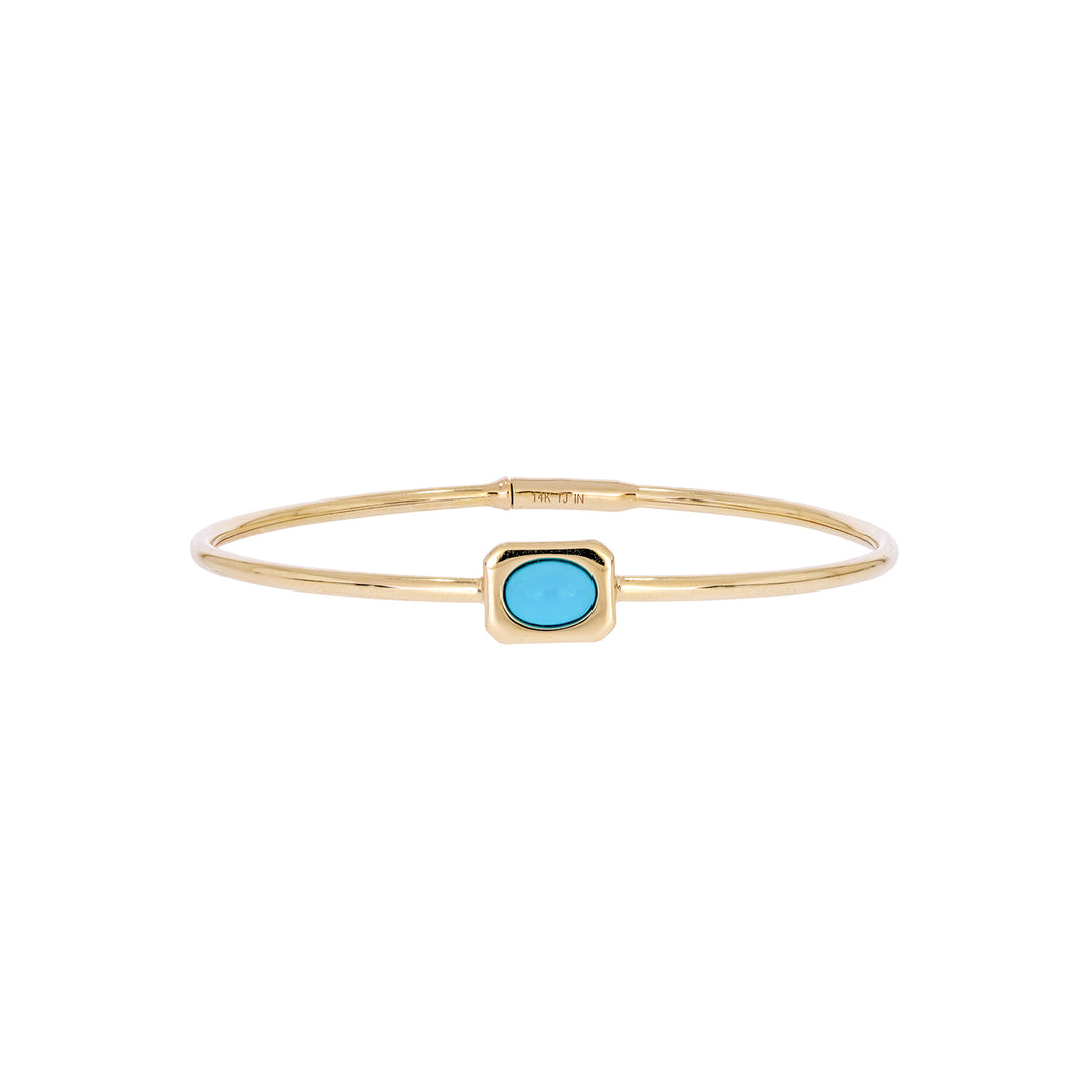 CB96731. 14K Solid Gold Gemstone Bangle