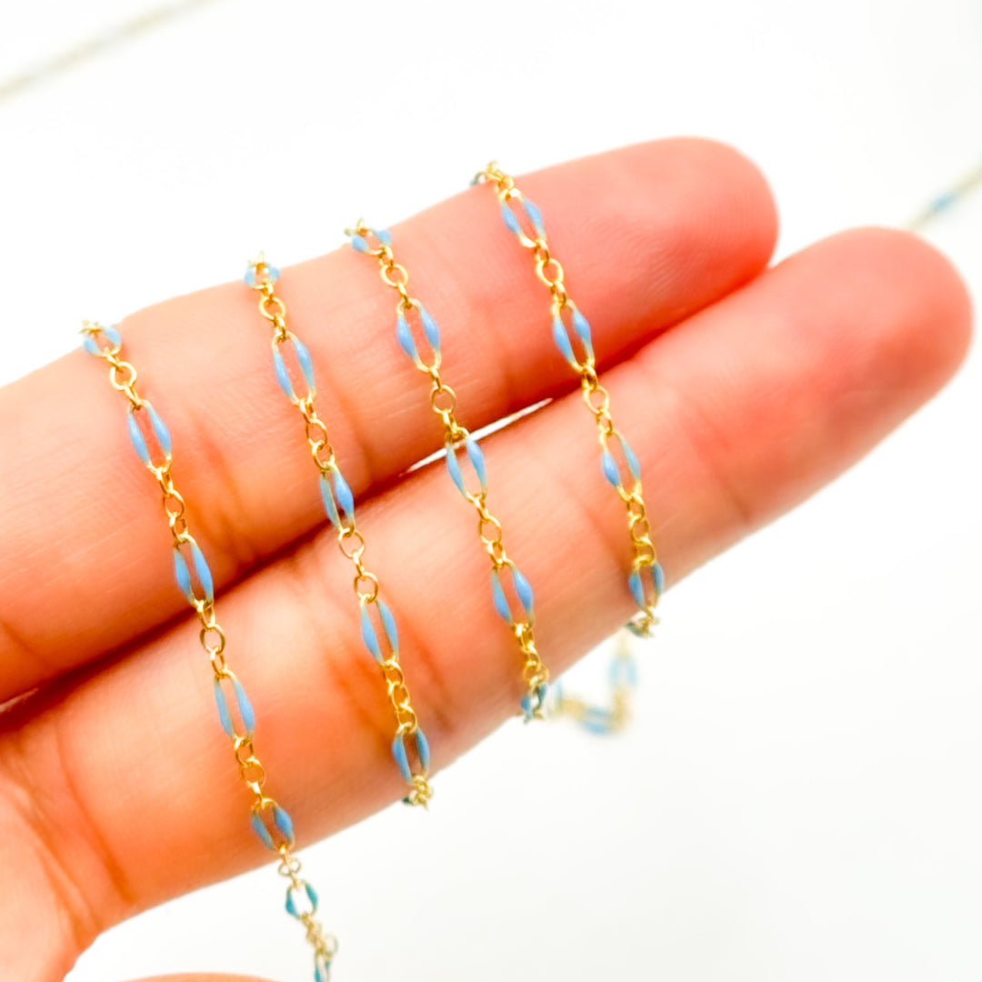 70/1003FGF. 14k Gold Filled Enamel Flat Marina Chain
