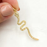 Load image into Gallery viewer, DP469. Diamond Sterling Silver Snake Pendant
