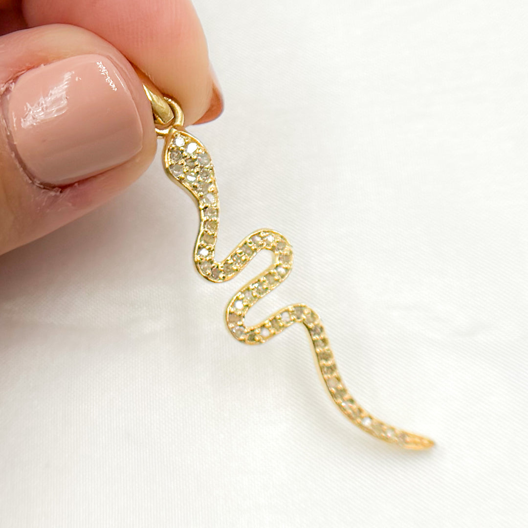 DP469. Diamond Sterling Silver Snake Pendant