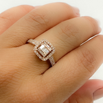 Load image into Gallery viewer, 14K Gold Diamond Square Ring. TJ0005
