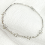 Load image into Gallery viewer, OJ7530. 14K White Gold Bracelet with Diamond Hearts