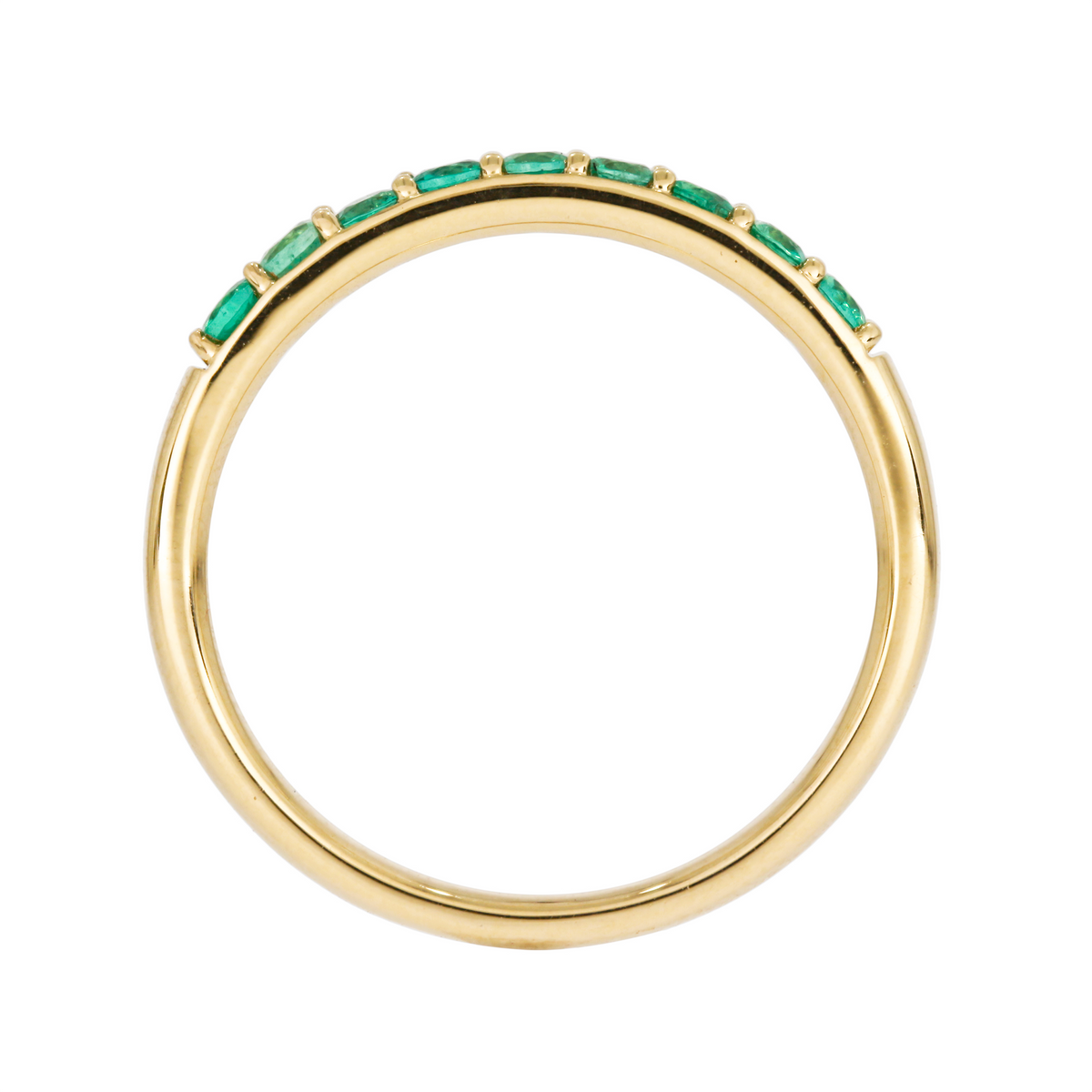 RAZ01843EM. 14K Solid Gold Emerald Band Ring