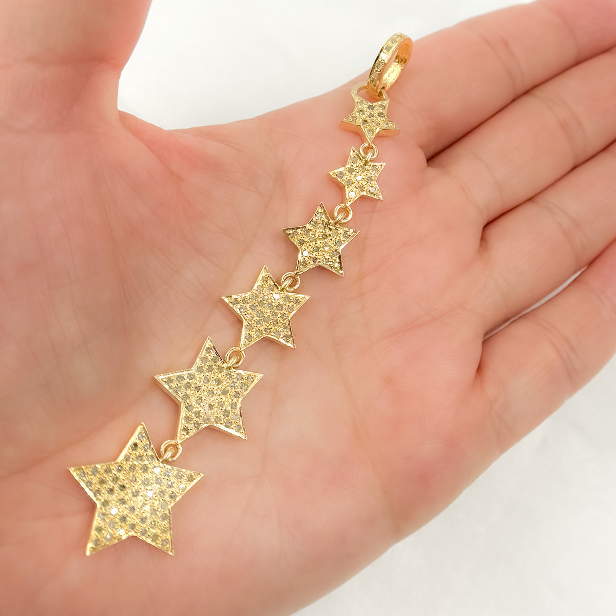 Buy Silver 6 Stars Long Pendant
