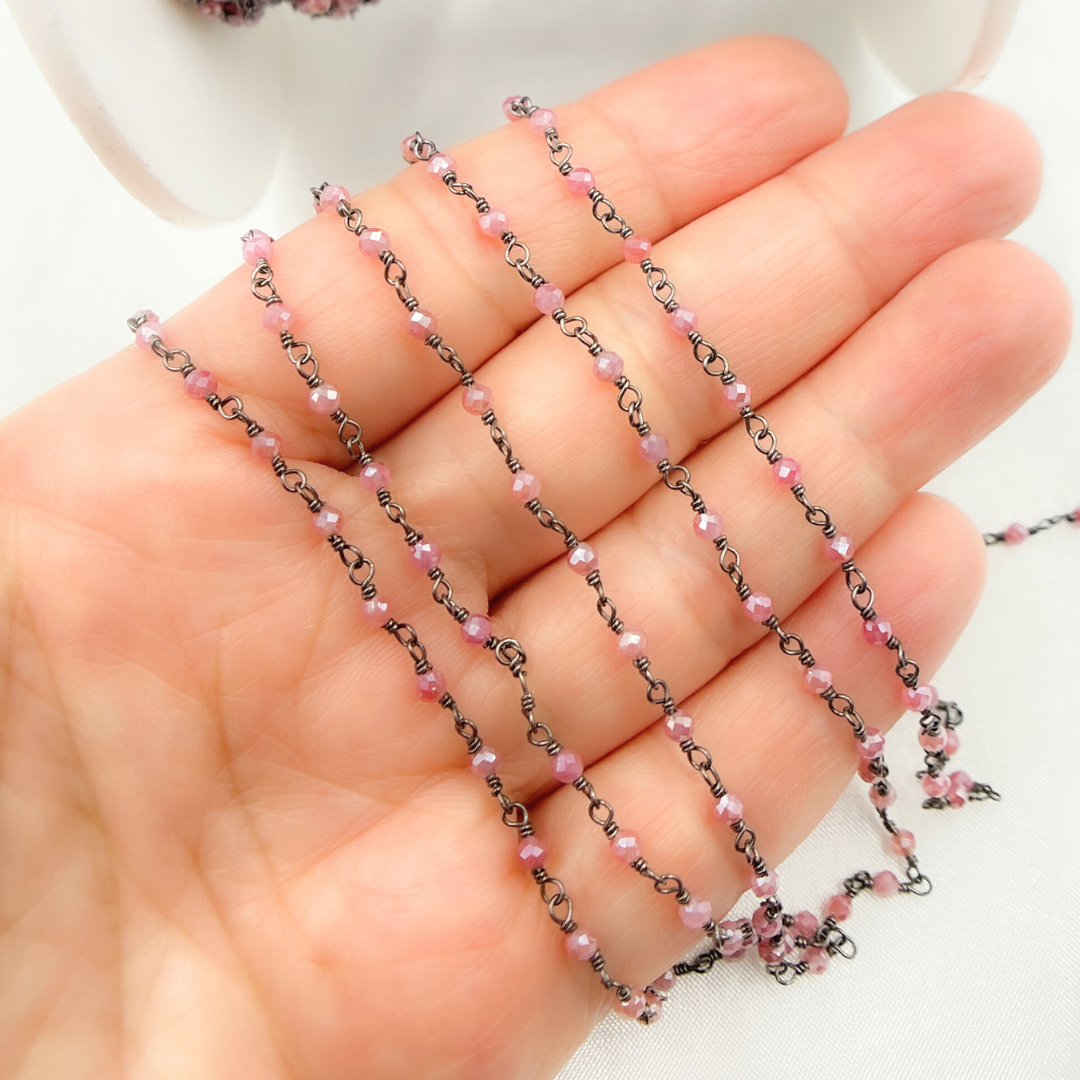 Coated Red Quartz Wire Chain. CQU24