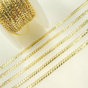 14K Solid Gold Flat Cuban Links Chain