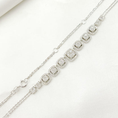 NK112596. 14K Solid White Gold Diamond Necklace