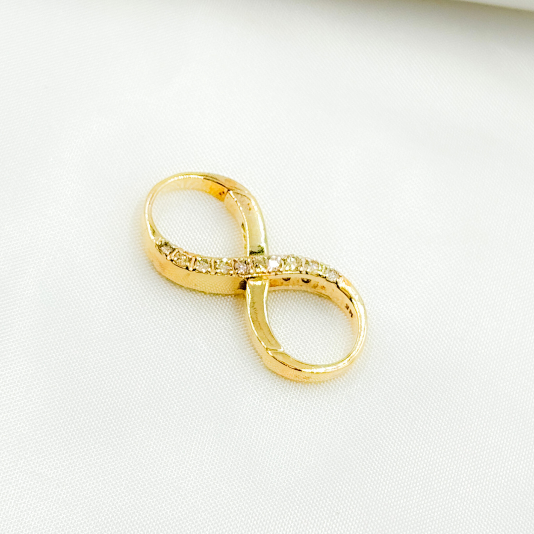 14K Solid Gold Infinity Charm with Diamonds. GDP454