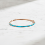 Load image into Gallery viewer, BNZ68709TQ. 14K Solid Gold Turquoise Bangle