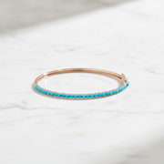 BNZ68709TQ. 14K Solid Gold Turquoise Bangle