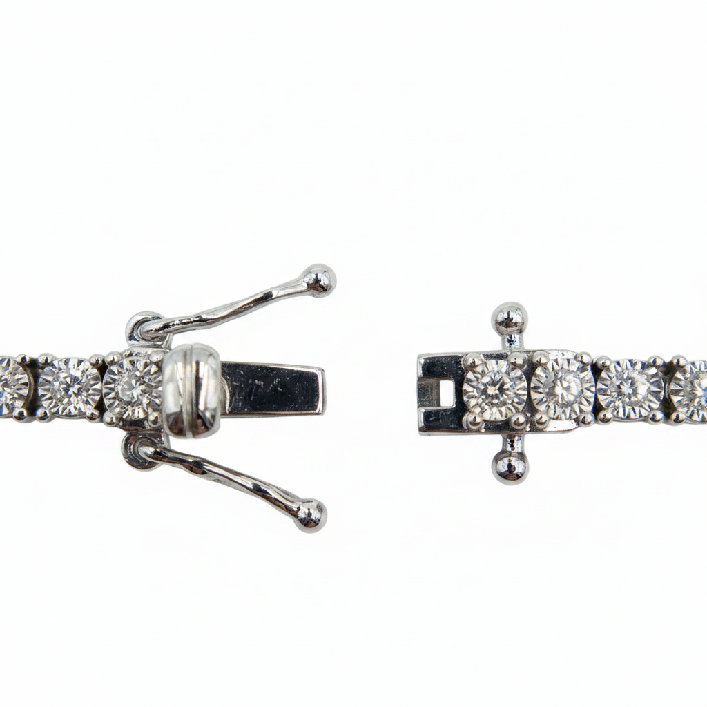 NFP71363. 14K Solid Gold Diamond Tennis Necklace