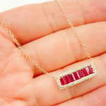 Load image into Gallery viewer, 14k Solid Gold Diamond &amp; Gemstone Necklace. NFN71044
