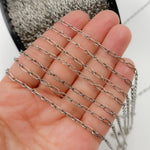 Load image into Gallery viewer, Y134OX. Oxidized Sterling Silver Smooth Long and Short Link Chain