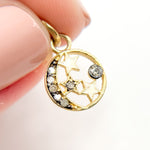 Load image into Gallery viewer, DC312A. Diamond Sterling Silver Round Moon and Star Enamel Charm
