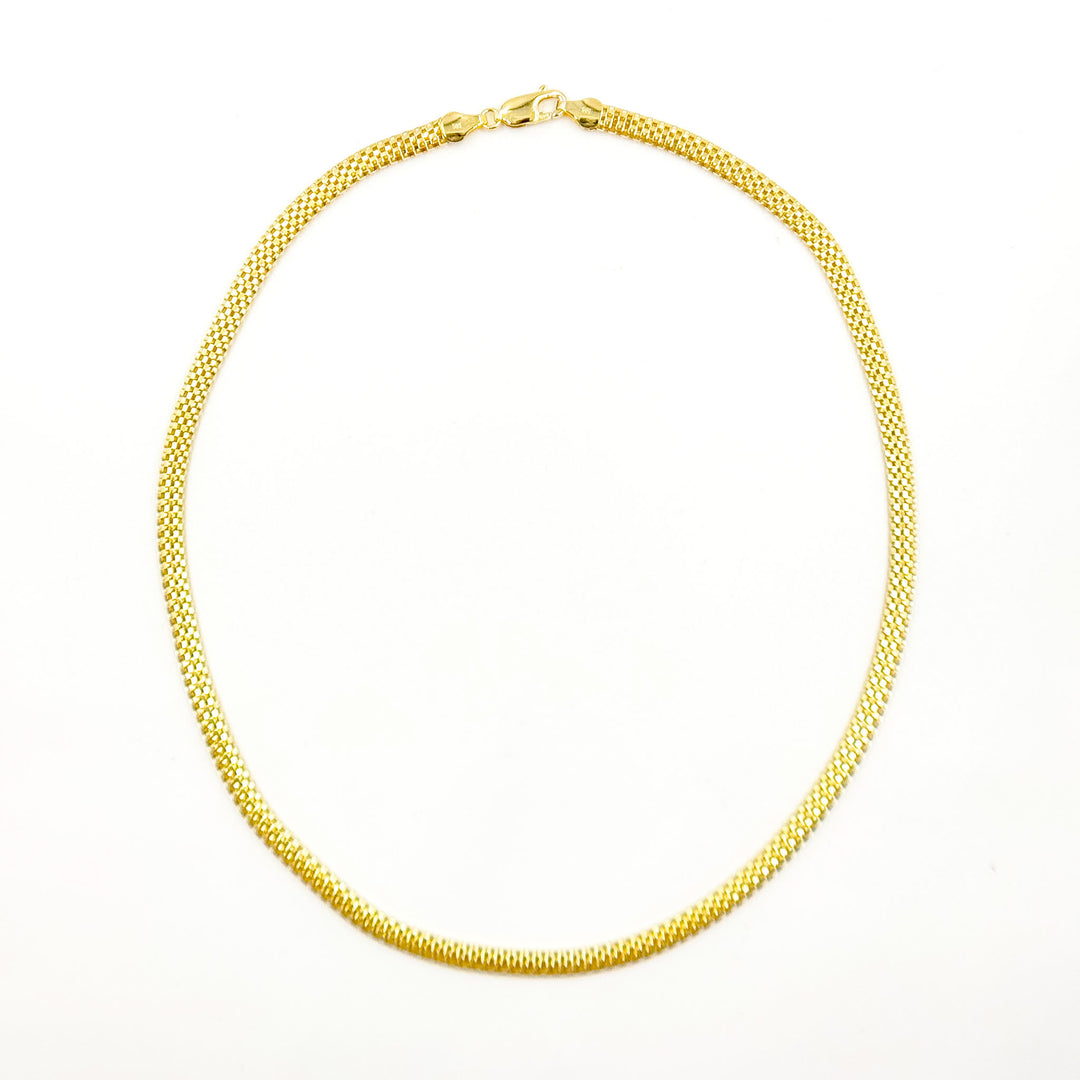500J02TULIPAN. 14K Solid Gold Bismark Mesh Necklace