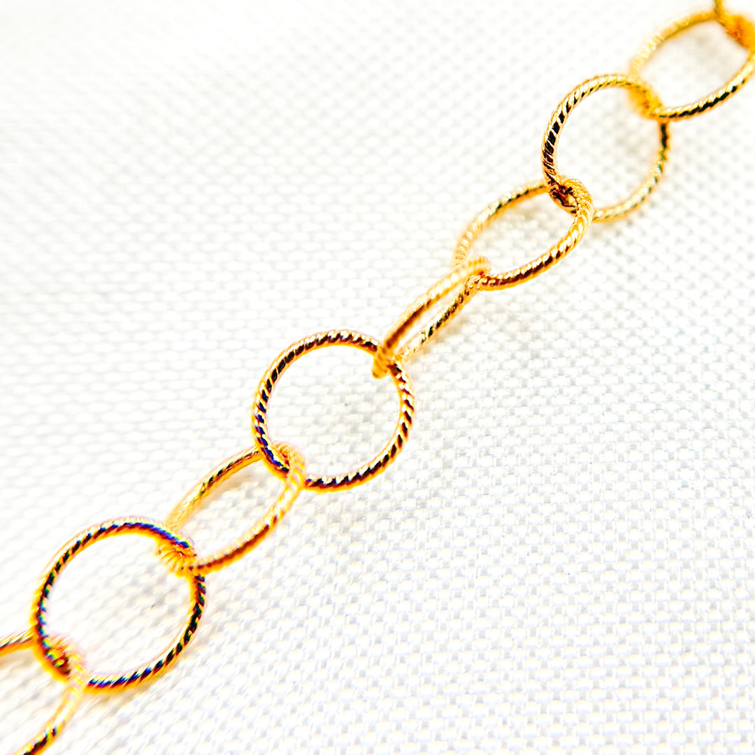 678TW. 14K Gold Filled Twisted Round Link Chain