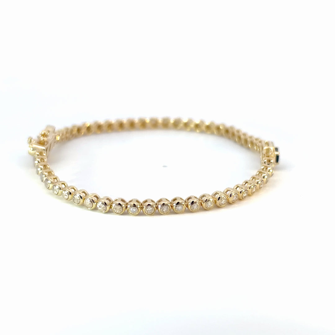 BR402520. 14K Gold Natural Blue Sapphire & Diamond Bracelet