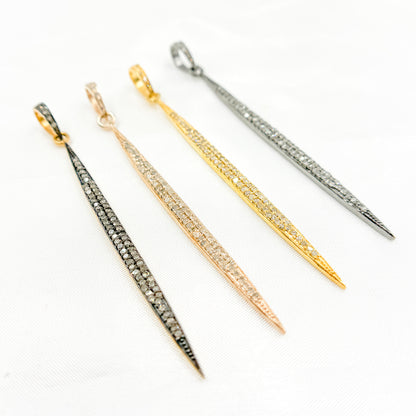 DP224. Diamond Silver Spike Pendant