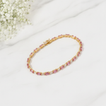 Load image into Gallery viewer, CB97273PS5X3. 14k Solid Gold Diamond and Pink Sapphire Tennis Bracelet