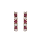Load image into Gallery viewer, EHE57608. 14K Solid Gold Diamond and Gemstone Huggies