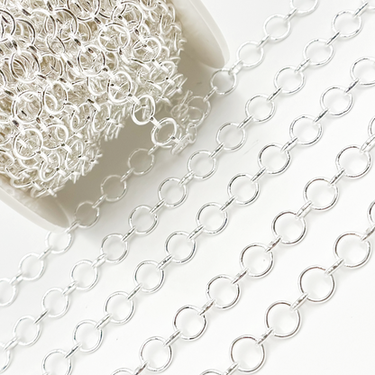 Sterling Silver Smooth Round & Oval Link Chains