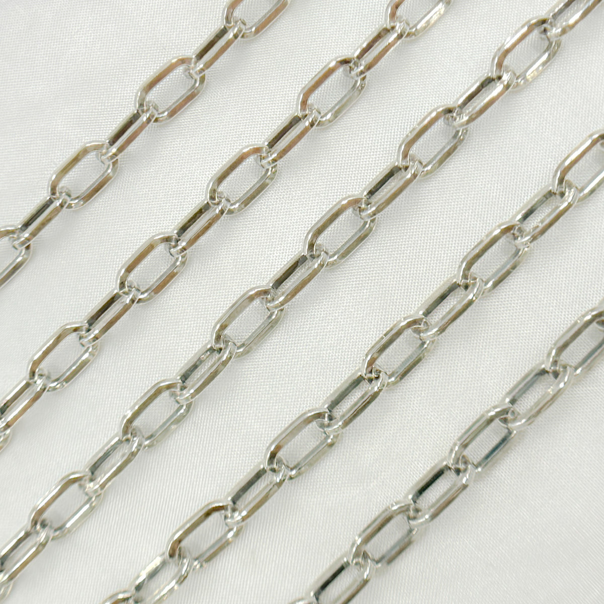 V138OX. Oxidized 925 Sterling Silver Flat Oval Link Chain