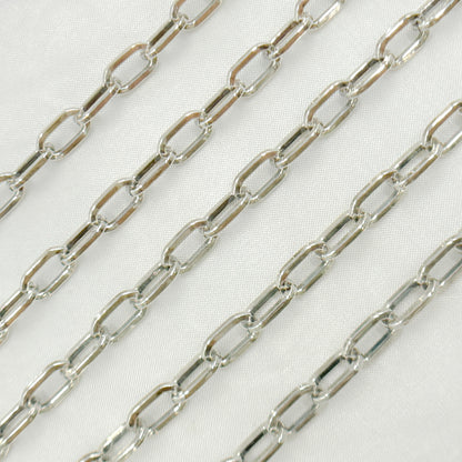 V138OX. Oxidized 925 Sterling Silver Flat Oval Link Chain