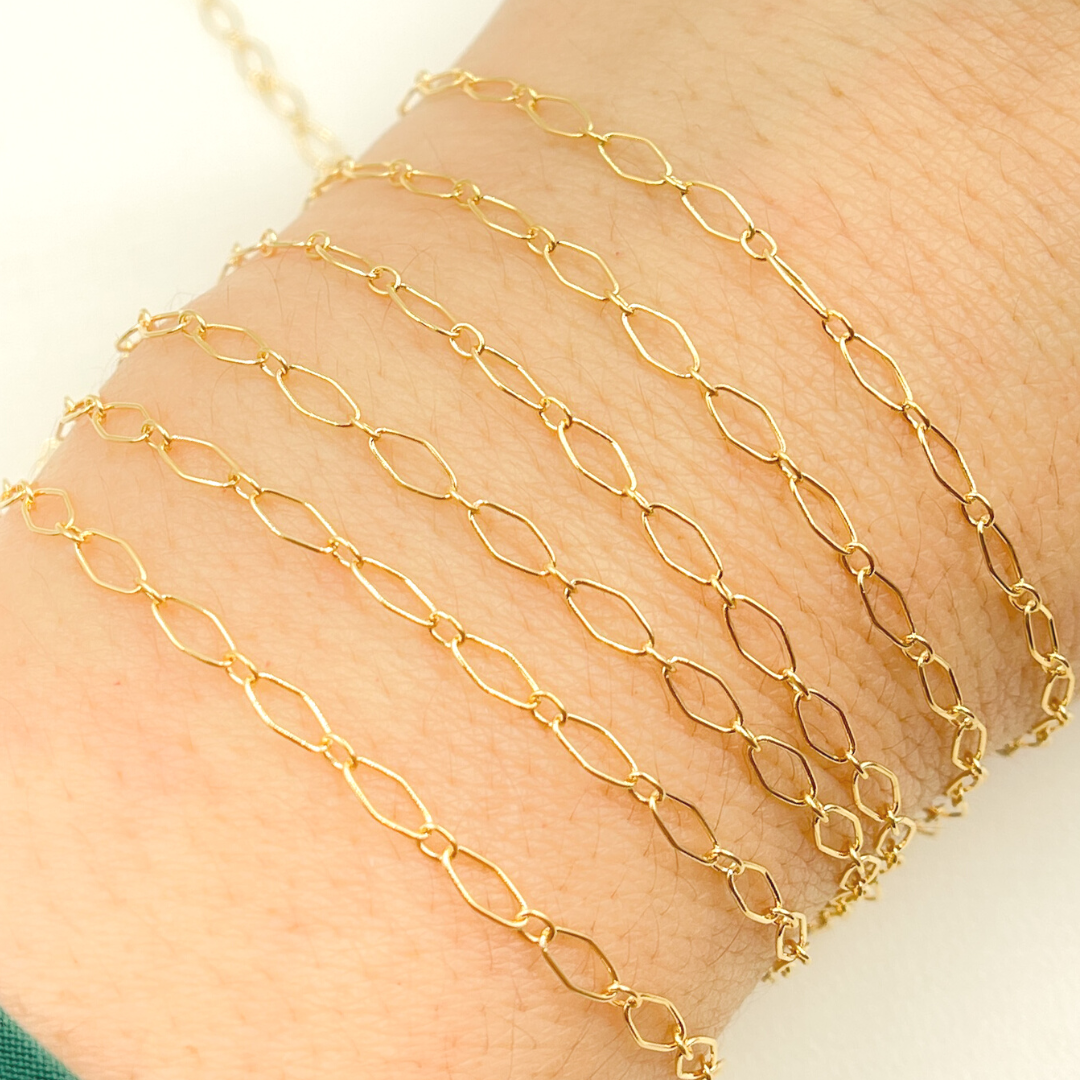 Smooth Round Chain 1370GF. 14K Yellow Gold Filled Smooth Diamond and Round Link Chain