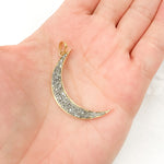 Load image into Gallery viewer, DP1001. Diamond Sterling Silver Moon Pendant
