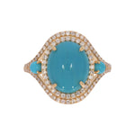Load image into Gallery viewer, CR97319TQ11X9. 18K Solid Gold Diamond &amp; Turquoise Ring