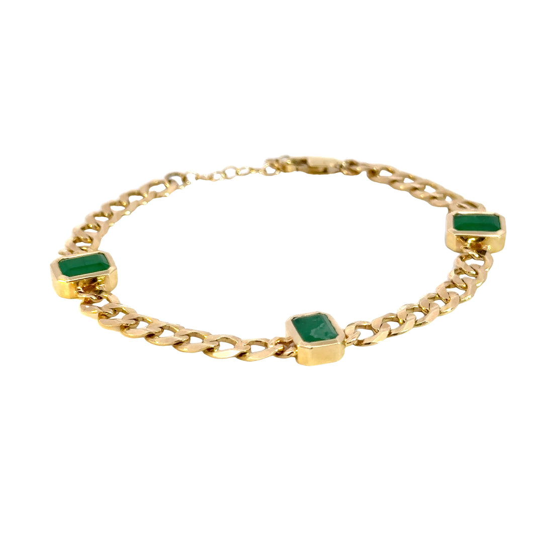 14k Solid Gold Gemstone Bracelet. CB96105EM